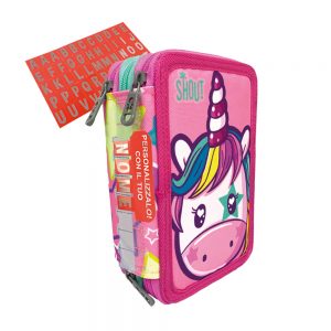 SHOUT MAGIC UNICORN - ASTUCCIO 3 ZIPPER - 44 PEZZI