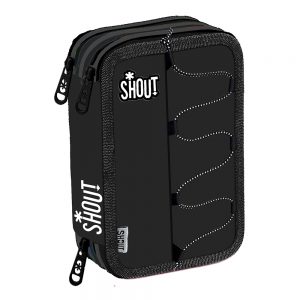 SHOUT TRADEMARK BLACK- ASTUCCIO 3 ZIPPER 44 PEZZI
